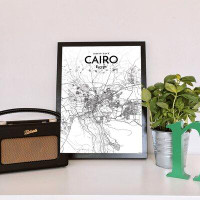 Made in Canada - Wrought Studio 'Cairo City Map' Graphic Art Print Poster in Tones