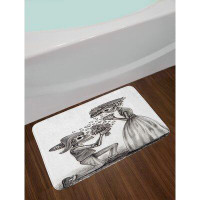 East Urban Home Mariage Dimgrey and White Day Of The Dead Bath Rug