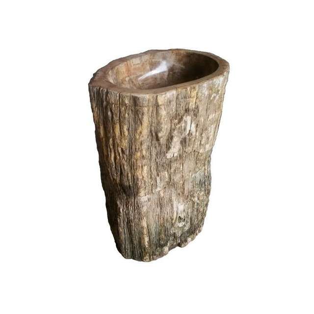 12-19 Petrified Wood - Natural Stone Pedestal Sink 35.5 Height in Plumbing, Sinks, Toilets & Showers