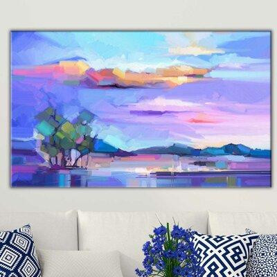 Made in Canada - Ebern Designs 'Purple Skies' Acrylic Painting Print Print on Wrapped Canvas in Arts & Collectibles