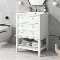Wildon Home® Bathroom Vanity With Sink,Drawer and Open Shelf
