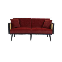 Ebern Designs Velvet  Sofa , Accent Sofa .Loveseat Sofa With Metal  Feet