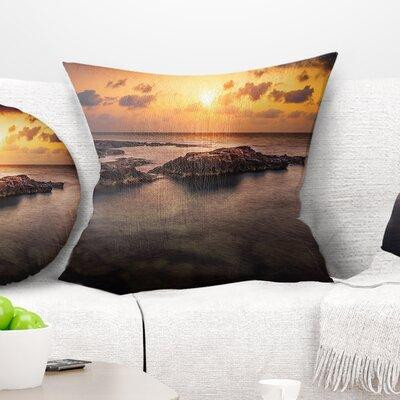 East Urban Home Beach Sunset over African Seashore Pillow in Bedding