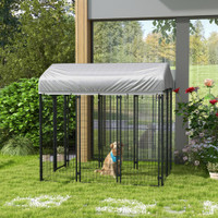 Box Kennel With Cover 72" x 47.75" x 72" black