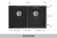 Granite Series: 34, 32 & 30 x 18 in - Undermount Kitchen Sink - Granite composite material ( 4 Colors Available )