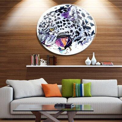 Design Art 'Ferocious Snow Leopard Face' Oil Painting Print on Metal in Arts & Collectibles