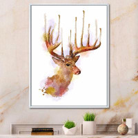 Millwood Pines Deer Watercolor Illustration - Children''s Art Canvas Wall Art