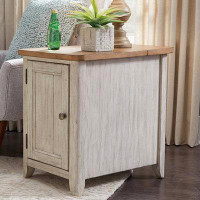 Liberty Furniture Farmhouse Reimagined Door Chair Side Table With Charging Station