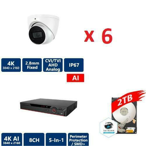 Weekly Promo! Dahua OEM 6pcs 4K 4-IN-1 HD ANALOG IR TURRET, 2.8MM FIXED(FDIC9118T-28) +8ch DVR PENTA-BRID 4K MINI 1U A in Security Systems
