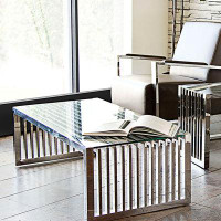 Diamond Sofa Soho Rectangular Stainless Steel Cocktail Table
