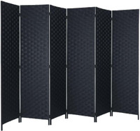 NEW 6 PANEL DOUBLE SIDED ROOM DIVIDER PRIVACY SCREEN 4BK6P