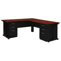 Red Barrel Studio Fusion L Shaped Desk with Double Pedestal Drawer Unit