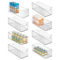 mDesign mDesign Plastic Stackable Kitchen Organizer Storage Bin - 8 Pack - Clear