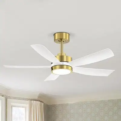 This 5-blade ceiling fan features a streamlined modern silhouette and a neutral finish that compleme...