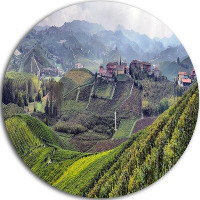 Made in Canada - Design Art 'Vineyards in Italy Panoramic' Photographic Print on Metal
