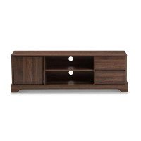 Lefancy.net Lefancy  Burnwood Modern and Contemporary Walnut Brown Finished Wood TV Stand