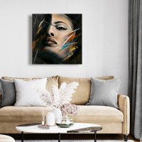Made in Canada - Ebern Designs 'Woman Portrait' Oil Painting Print on Wrapped Canvas