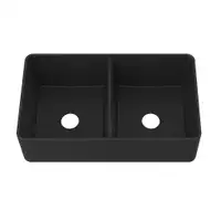VOGRANITE Apron Front Undermount Kitchen Sink (50/50) - 33x19 x 9 - Available in 5 colors  Kaltenbach GS