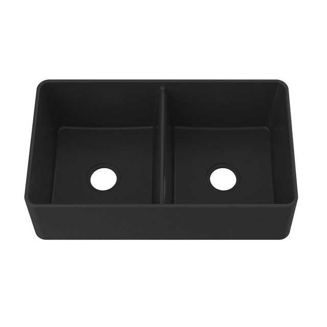 VOGRANITE Apron Front Undermount Kitchen Sink (50/50) - 33x19 x 9 - Available in 5 colors  Kaltenbach GS in Plumbing, Sinks, Toilets & Showers