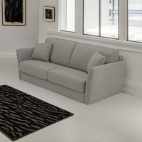Hokku Designs Sofia Italian 75" Top Grain Leather Sofa Bed with Memory Foam Mattress