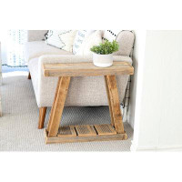 Millwood Pines Natural Single Top A-frame Accent Table