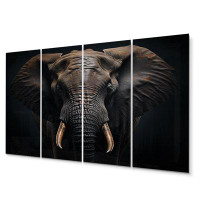 Design Art Elephant Silent Majesty II - Animals Metal Wall Decor Set