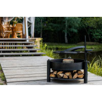 Good Directions Cook King 111000 Montana X Fire Pit, 31.5" D, Adjustable Grate For Cooking, Wood Burning Fire Pit