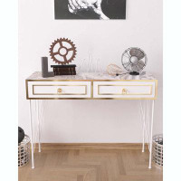 Mercer41 Wood Base Console Table With Metal Legs