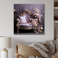 House of Hampton Lilac Couch Adorned With Gilded Accents - Lilacs Canvas Prints