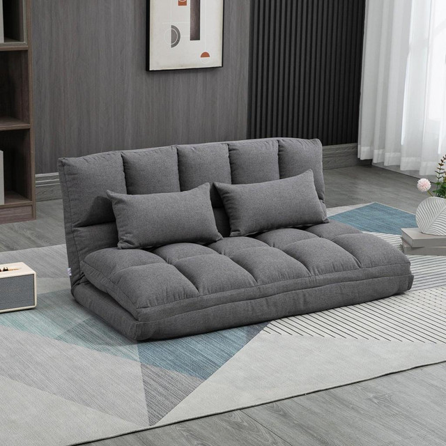 CONVERTIBLE FLOOR SOFA, FOLDABLE 2-SEATER LAZY SOFA SLEEPER in Chairs & Recliners