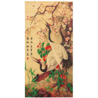 Winston Porter Bamboo Window Shade Blind - Red-Crowned Cranes 36" W