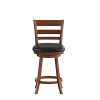 Taylor & Logan Zayne Ladderback Wooden Dining Stool With Upholstered Seat