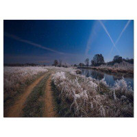 Made in Canada - Design Art Frosty Fall Night in Moonlight - Wrapped Canvas Photograph Print