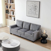 Latitude Run® Living Room Sofa With Storage Dark Grey Corduroy