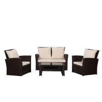Latitude Run® 4-Pieces Outdoor Patio Furniture Set