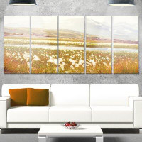 Design Art 'Arctic Cotton Flowers Meadow' 5 Piece Photographic Print on Metal Set