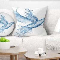 Made in Canada - East Urban Home Animal Dove from Water Splashes Pillow