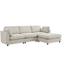 Latitude Run® Upholstery Convertible Sectional Sofa, L Shaped Couch with Reversible Chaise