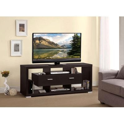 Latitude Run® Darien 2-drawer Rectangular TV Console White in TV Tables & Entertainment Units
