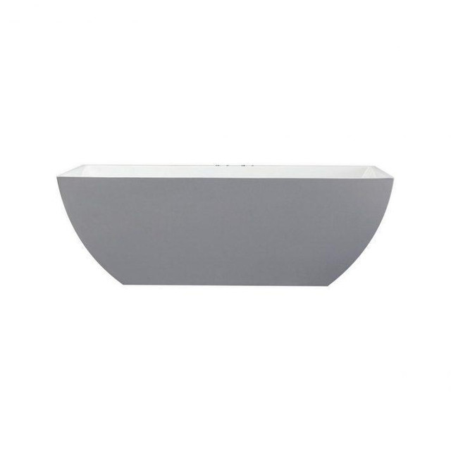 67 or 59 In FreeStanding w Centre Drain Reinforced Acrylic Composite Bathtub - Pop-Up Drain Incl – Chrome Finish in Plumbing, Sinks, Toilets & Showers - Image 3