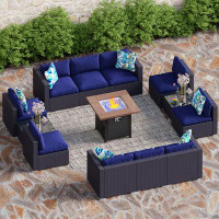 Lark Manor 12 - Person Outdoor Seating Group With Cushions And Fire Pit Table