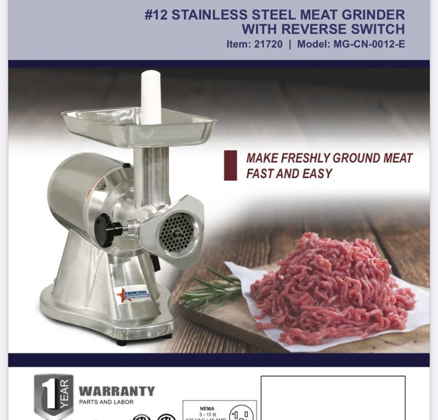 Hachoir A Viande 110V Neuf Avec Garantie. New Meat Grinder With Warranty! in Industrial Kitchen Supplies - Image 3