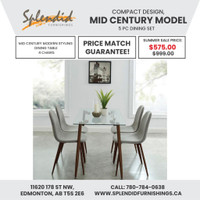 Summer Sale!! Compact Design, Mid Century Model 5 Pc Dining Set