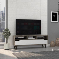 George Oliver Tv Stand, Three Open Shelves,Two Drawers,Practical And Beautiful,Suitable For Placement In The Living Room