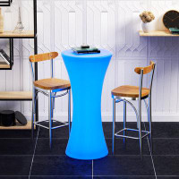 Wrought Studio Earica LED Bar Table Color Changing Light-Up Table, Bar Stool Table LED Light Glowing Party Table