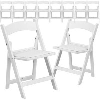 Harriet Bee hao 10 Pack Kids White Resin Folding Event Party Chair With Vinyl Padded Seat