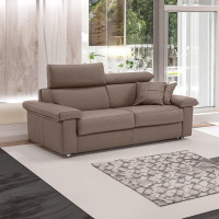Casa Italia Furniture Amy Italian 85" Top Grain Leather Sleeper Sofa with Memory Foam Mattress
