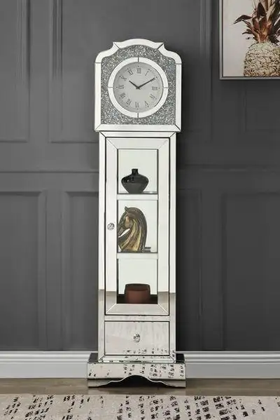 AF - Mirror, Faux Diamond & LED - Grandfather Clock ( 9 Choices )  18L X 8W X 63H