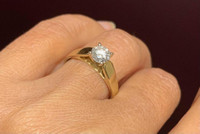 Around .50 Ct. Solitaire Natural Diamonds Engagement Ring in 18K Yellow gold Ring (Size 7) with High Quality