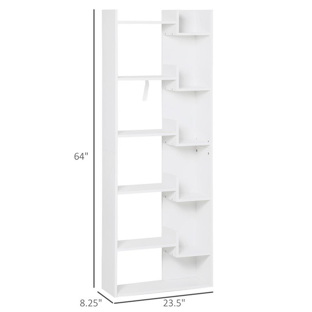 Bookshelf 23.5"x8.25"x64" White in Storage & Organization - Image 3